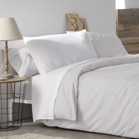 Funda Nórdica de Invierno Franela de Algodón Carla Gris 