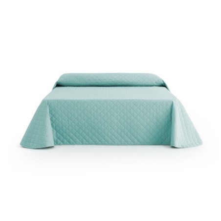 Colcha Bouti Reversible Liso Bed Cover Belmarti Aguamarina-Marfil