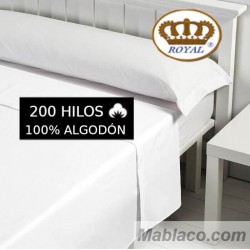 Funda de Almohada Blanca 100% Algodón 200 hilos Royal