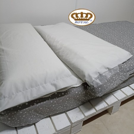 Lateral Saco Nórdico Bebé Nido Gris Estrellas Royal Con Cremallera