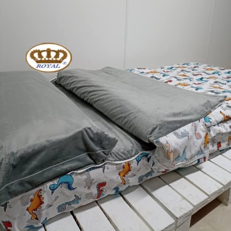 Lateral Saco Nórdico Coralina Invierno Bebé Dinosaurios Royal