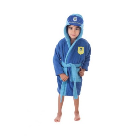 Albornoz Infantil Police Algodón con Capucha