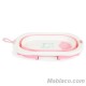 Bañera Plegable Bebé con termómetro Terra rosa plegada