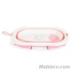 Bañera Plegable Bebé con termómetro Terra rosa plegada