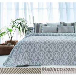 Colcha Jacquard Reversible Zenia Gris