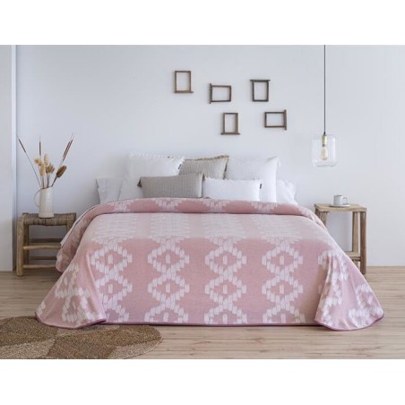 Colcha Jacquard Reversible Vejer Rosa