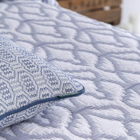 Colcha Jacquard Reversible Zenia Azul