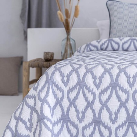 Colcha Jacquard Reversible Zenia Azul