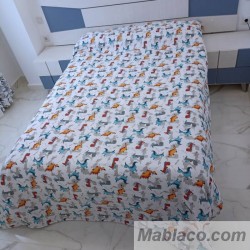 Colcha Verano Loneta Dinosaurious Infantil Royal