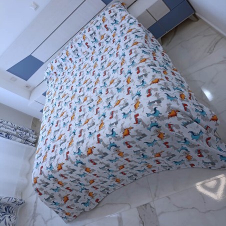 Colcha Verano infantil Loneta Dinosaurious Infantil Royal 