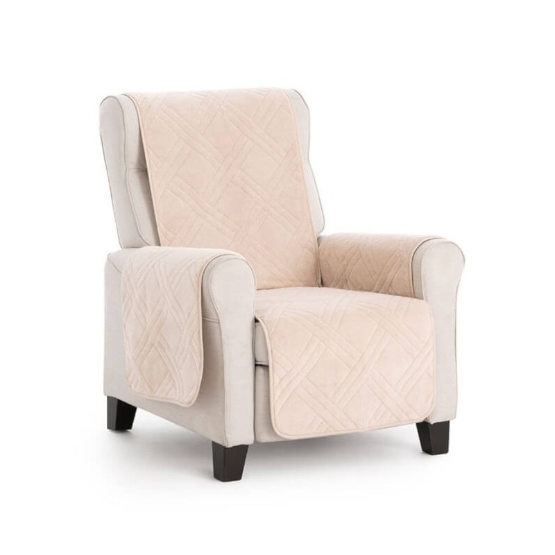 Cubre Sofá Acolchado Coral Antideslizante Beige
