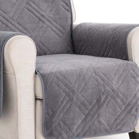 Cubre Sofá Acolchado Coral Antideslizante Gris