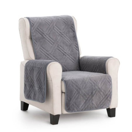 Cubre Sofá Acolchado Coral Antideslizante Gris