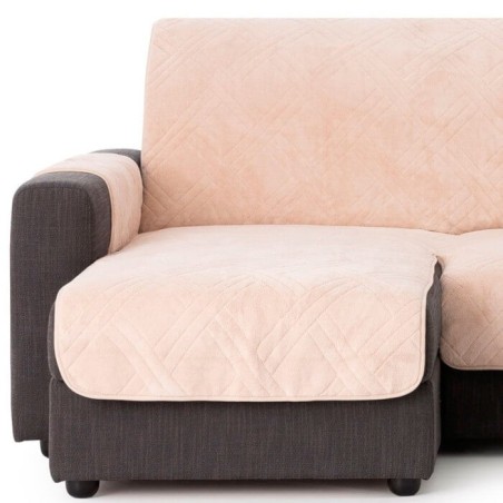 Cubre Chaise Longue Acolchado Coral Beige Izquierdo