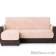 Cubre Chaise Longue Acolchado Coral Beige Izquierdo