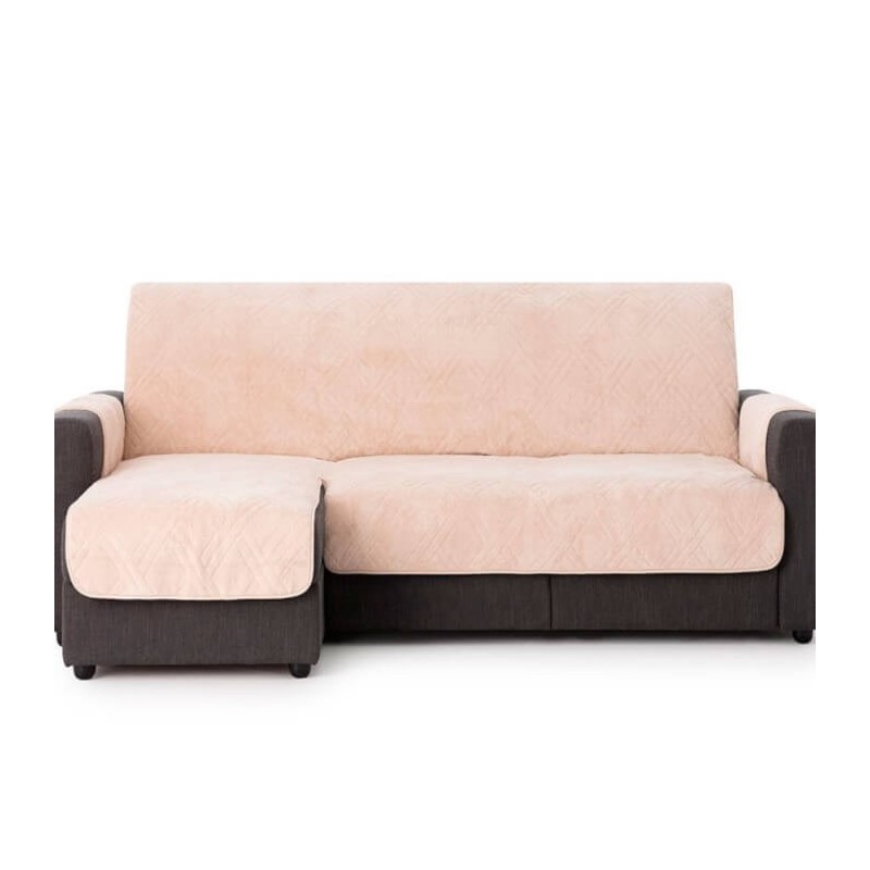 Cubre Chaise Longue Acolchado Coral Beige Izquierdo