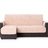 Cubre Chaise Longue Acolchado Coral Beige Izquierdo