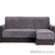 Cubre Chaise Longue Acolchado Coral Gris Derecho