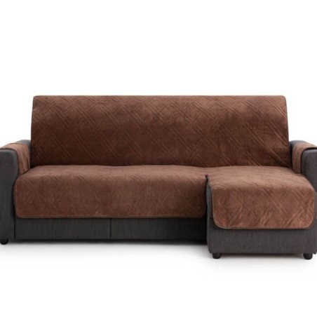 Cubre Chaise Longue Acolchado Coral Marrón Derecho