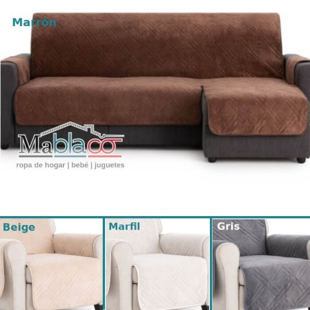 Cubre Chaise Longue Acolchado Coral Marrón Izquierdo 