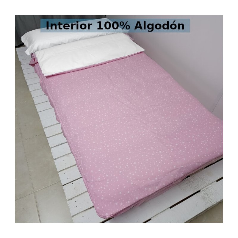 Saco Nórdico Bebé Nido Rosa Estrellas interior 100% Algodón 200 hilos Royal Saco Nórdico Bebé Nido Rosa Estrellas interior 100% Algodón 200 hilos Royal
