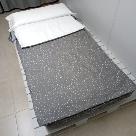 Saco Nórdico Bebé interior 100% Algodón 200 hilos Nido Gris Estrellas Royal