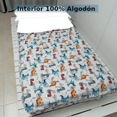 Saco Nórdico Bebé Dinosaurios interior 100% Algodón 200 hilos Royal
