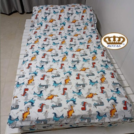 Saco Nórdico Bebé interior 100% Algodón 200 hilos Dinosaurios Royal Extendido