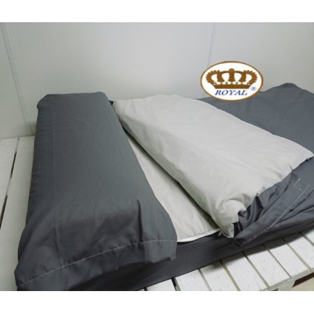 Detalles Lateral Saco Nórdico Liso Bicolor Antracita interior Perla Royal Fabricado a Media (Largos Especiales)