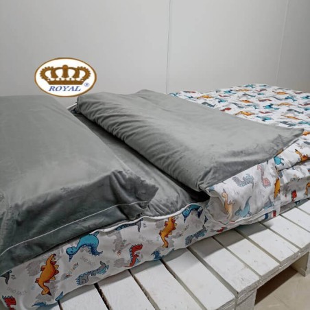 Lateral Saco Nórdico Coralina Invierno Dinosaurios Infantil Royal  con cremallera Largos Especiales 