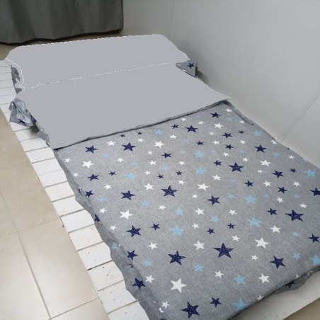 Saco Nórdico Cosmos Estrellas Con Cremallera Royal interior gris perla