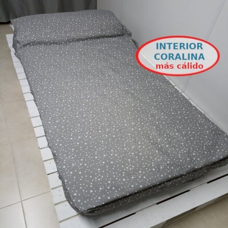 Saco Nórdico interior Coralina Invierno Bebé Nido Estrellas Royal Con Cremallera y Fuelle