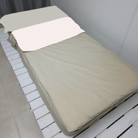 Saco Nórdico Liso Bicolor Piedra interior Blanco Royal Con Cremallera y Fuelle