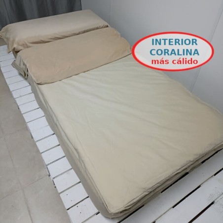 Saco Nórdico Coralina Invierno Liso Bicolor Piedra Royal Con Cremallera y Fuelle