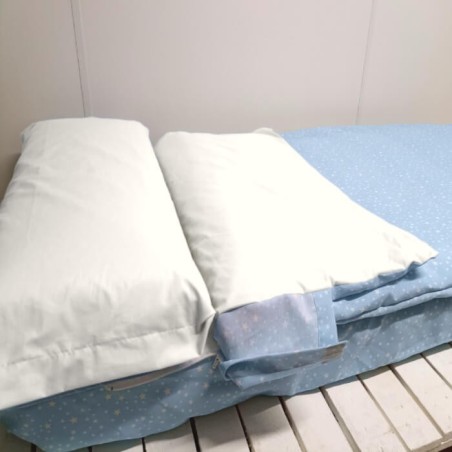 Lateral Saco Nórdico Nido Celeste interior 100% Algodón 200 hilos Royal  Con Cremallera Largos Especiales