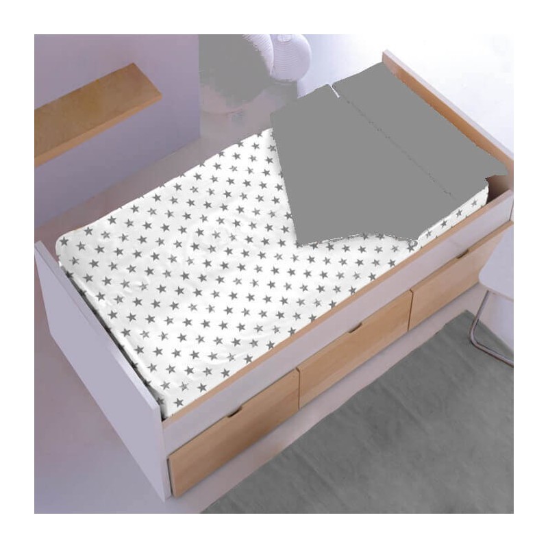 Saco Nórdico Bebé Estrellas gris fondo Blanco