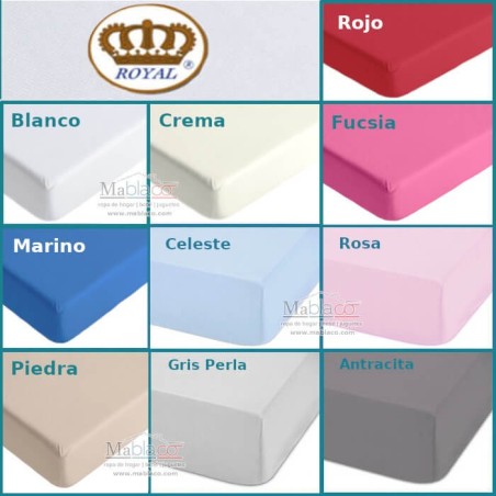 Sábana Bajera Lisa Ajustable Royal en 10 colores a elegir