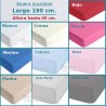 Sábana Bajera Largo Especial 190 cm. y altura hasta 40 cm. Royal en 10 colores a elegir