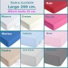 Sábana Bajera Largo Especial 200 cm. y altura hasta 25 cm. Royal en 10 colores a elegir Sábana Bajera Largo Especial 200 cm. y altura hasta 25 cm. Royal en 10 colores a elegir
