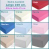 Sábana Bajera Largo Especial 220 cm. y altura hasta 25 cm. Royal en 10 colores a elegir Sábana Bajera Largo Especial 220 cm. y altura hasta 25 cm. Royal en 10 colores a elegir