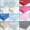 Sábana Bajera Largo Especial 220 cm. y altura hasta 10 cm. Royal en 10 colores a elegir  	Sábana Bajera Largo Especial 220 cm. y altura hasta 10 cm. Royal en 10 colores a elegir