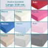 Sábana Bajera Largo Especial 210 cm. y altura hasta 15 cm. Royal en 10 colores a elegir Sábana Bajera Largo Especial 210 cm. y altura hasta 15 cm. Royal en 10 colores a elegir