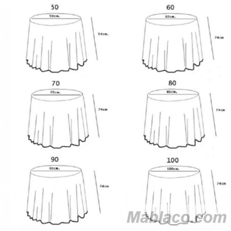 Falda Mesa Camilla Terciopelo Venice Reig Marti - detalle medidas