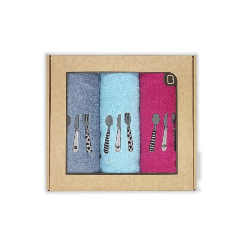 Paños de Cocina Cubiertos Algodón 50x50 Pack 3