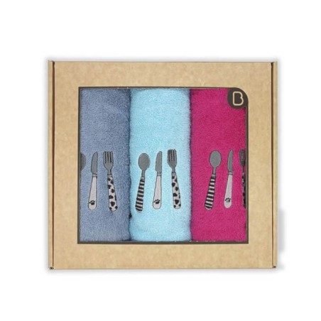 Paños de Cocina Cubiertos Algodón 50x50 Pack 3