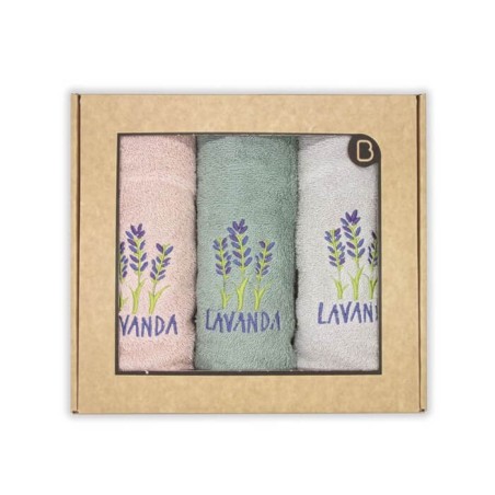 Paños de Cocina Lavanda 2 Algodón 50x50 Pack 3