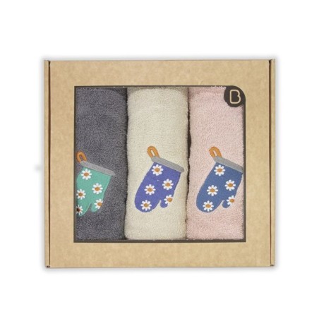 Paños de Cocina Manopla Algodón 50x50 Pack 3