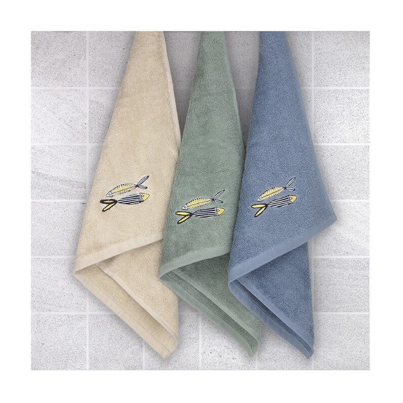 Paños de Cocina Peces Algodón 50x50 Pack 3