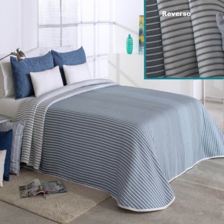 Colcha Jacquard Reversible Loke azul Reig Marti