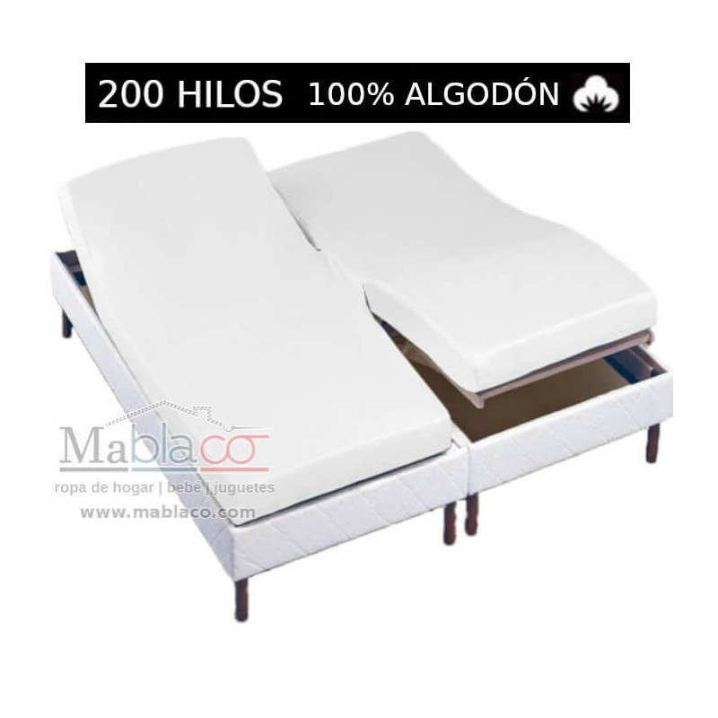 Sábana Bajera 100% Algodón 200 hilos Cama Articulada Gemelar Forma H Largo 180 cm y altura hasta 25 cm Royal  Sábana Bajera 100% Algodón 200 hilos Cama Articulada Gemelar Forma H Largo 180 cm y altura hasta 25 cm Royal